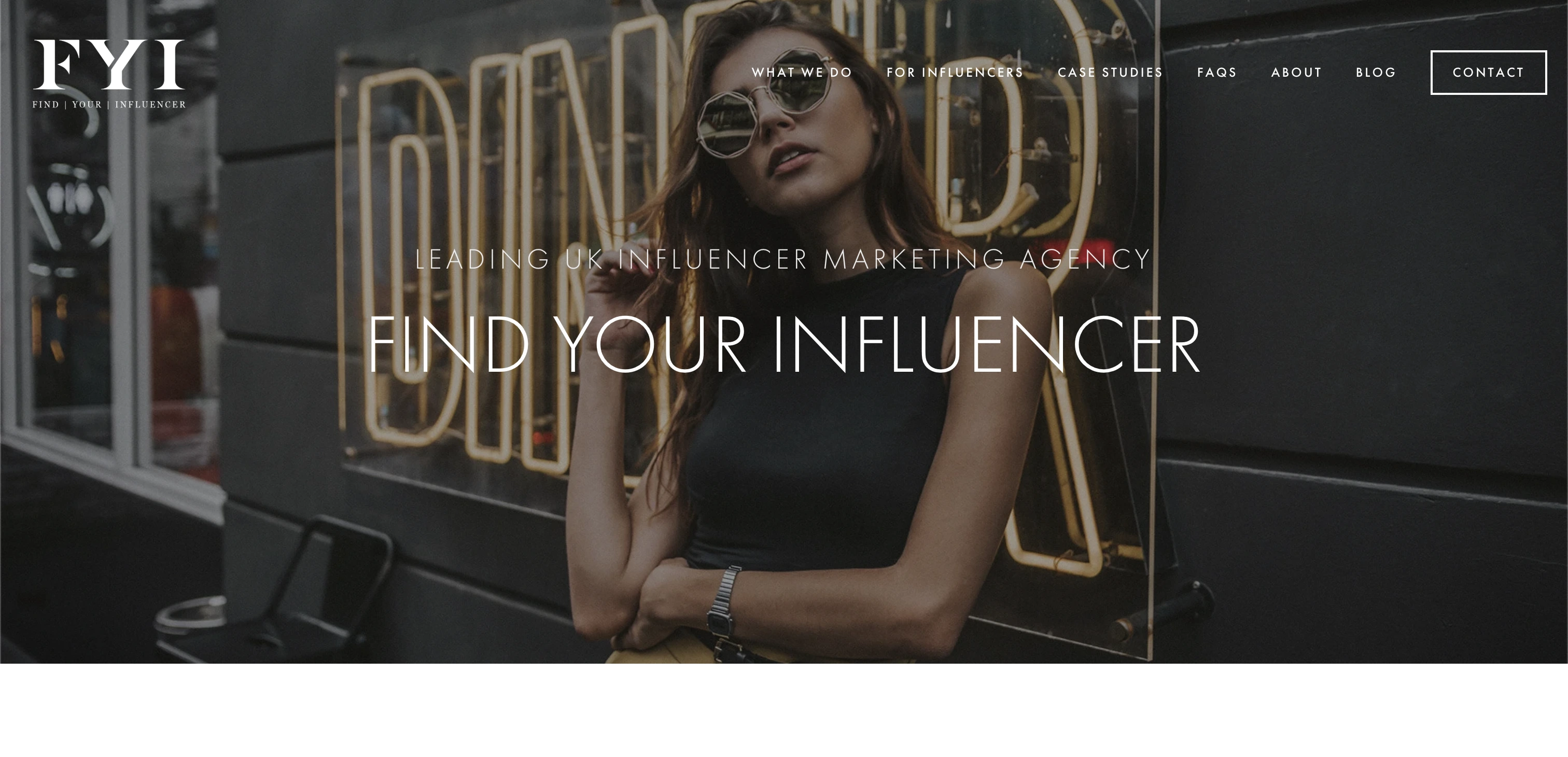 Find Your Influencer website screenshot