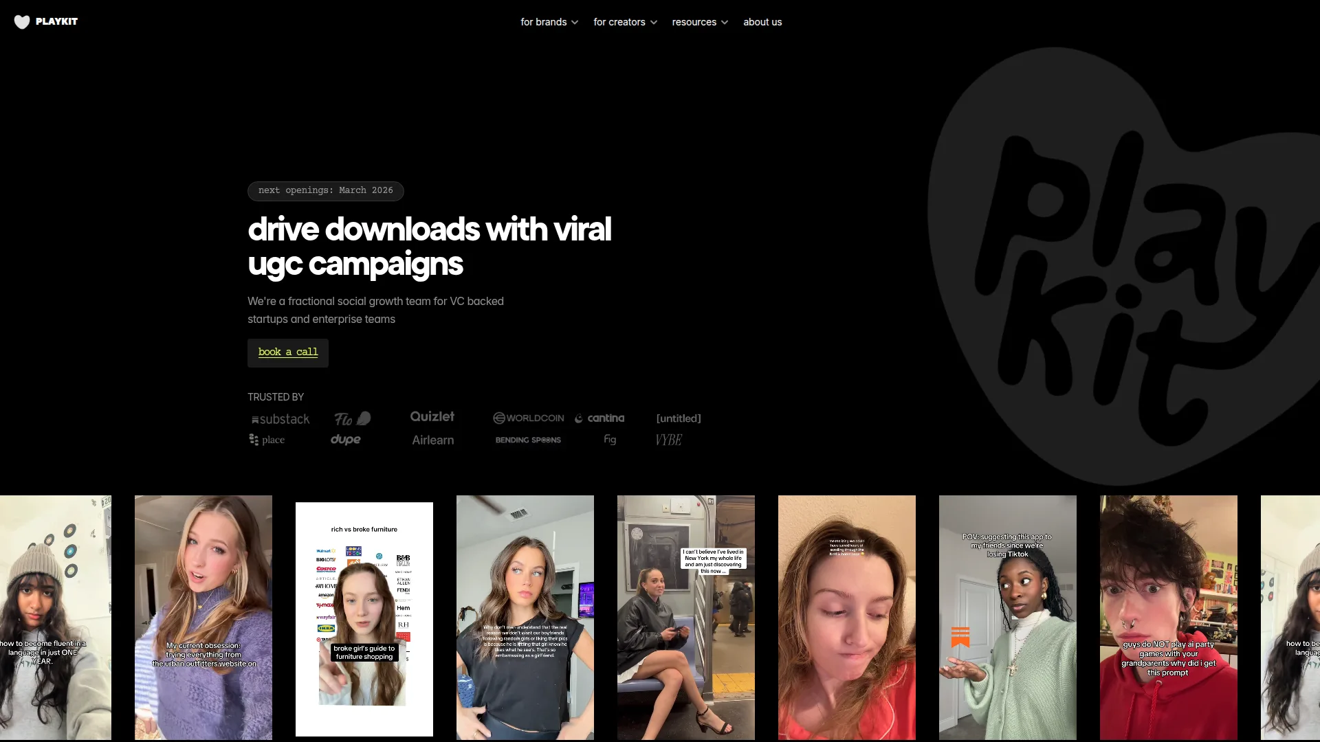 Playkit website screenshot