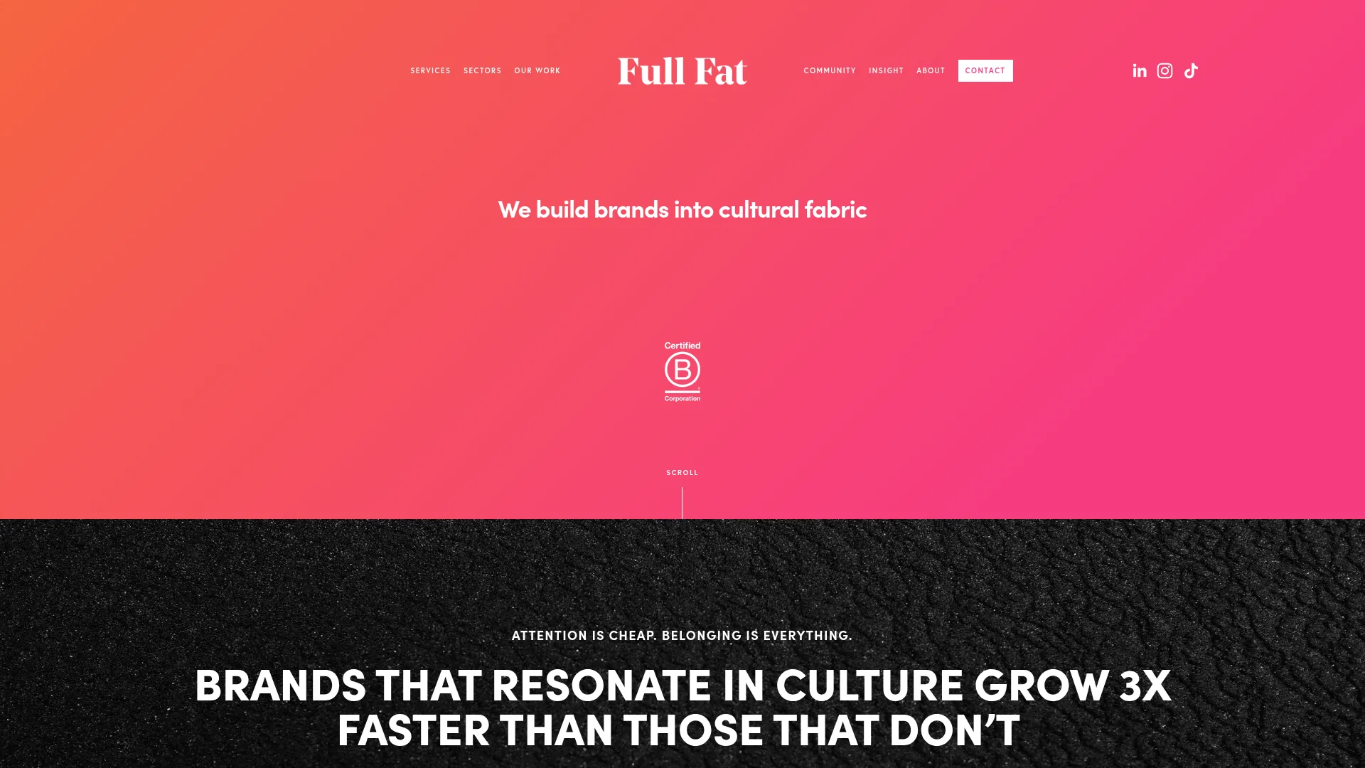 Full Fat website screenshot