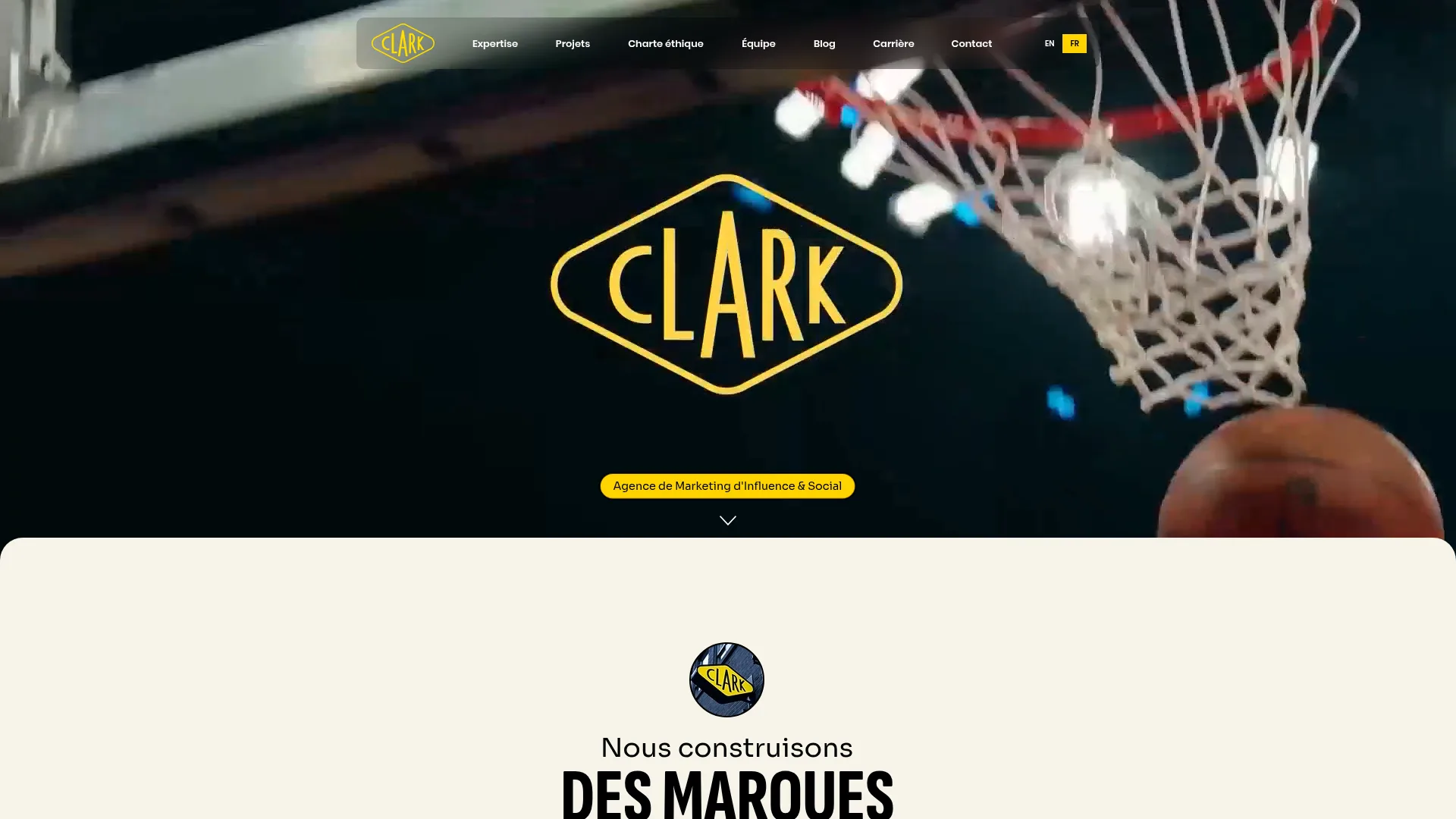 Clark Influence website screenshot