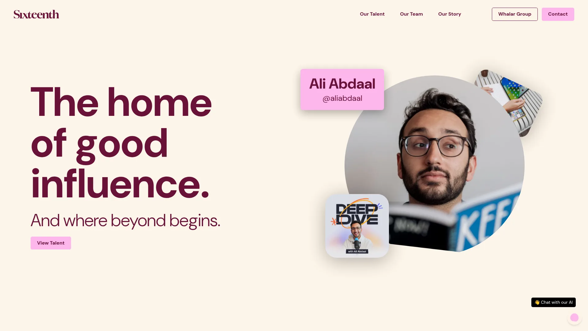 Sixteenth website screenshot