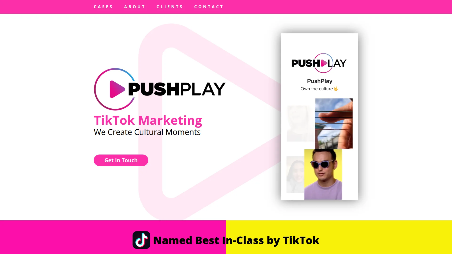 PushPlay website screenshot