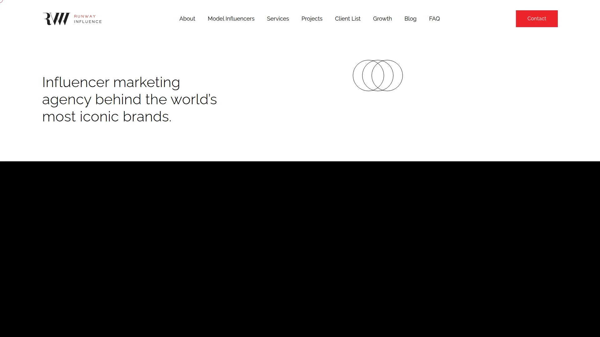 RUNWAY INFLUENCE website screenshot