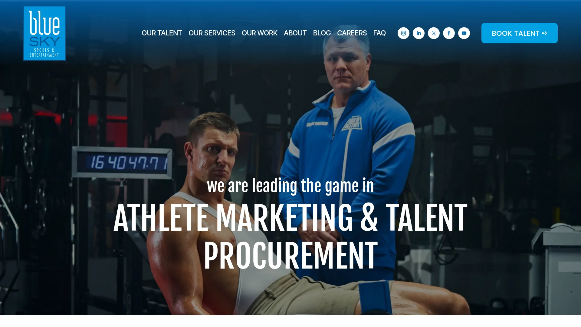 Blue Sky Sports & Entertainment website screenshot