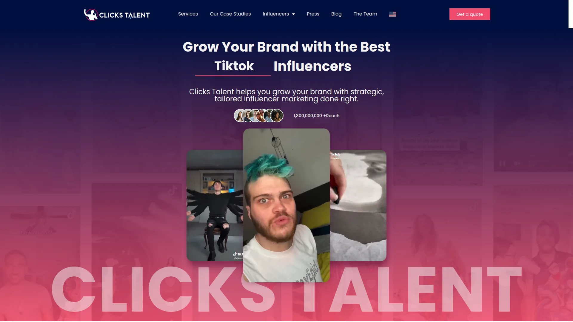 Clicks Talent website screenshot